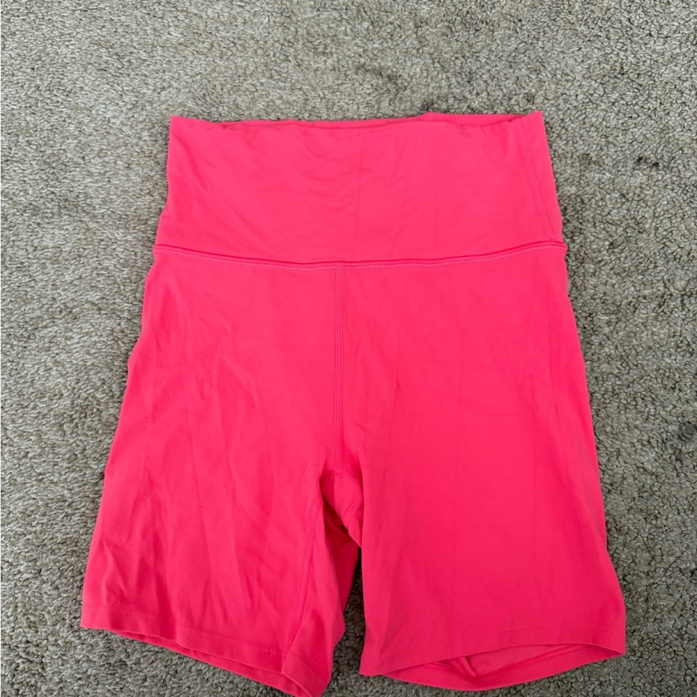 Women's Pink High-Waisted Biker Shorts